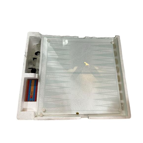 Bealls Palais Royal Stage 7 In 1 Crystal Glass Game Set Chess Cards Backgammon - Picture 9 of 10